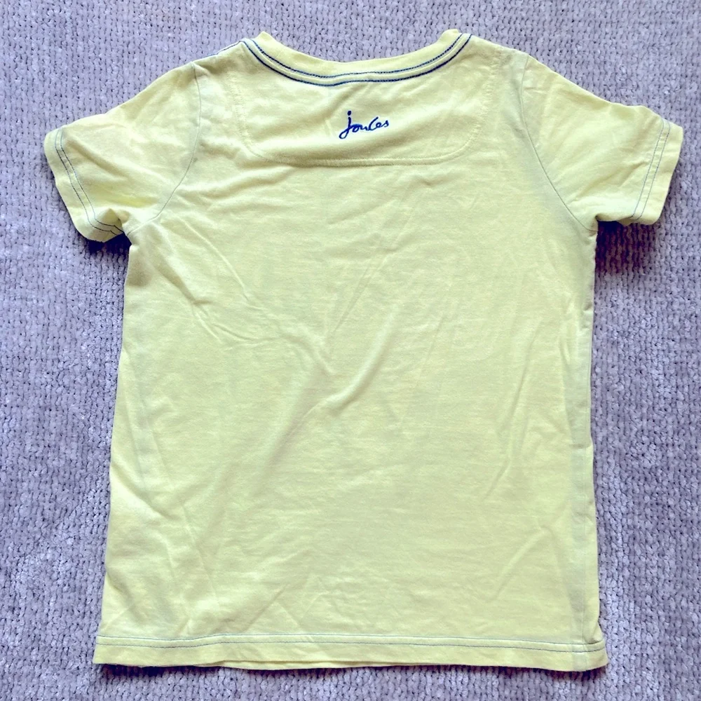 Joules‎ Coastal Ocean Nautical Tee Shirt 7-8 Years Yellow Summer Spring Casual